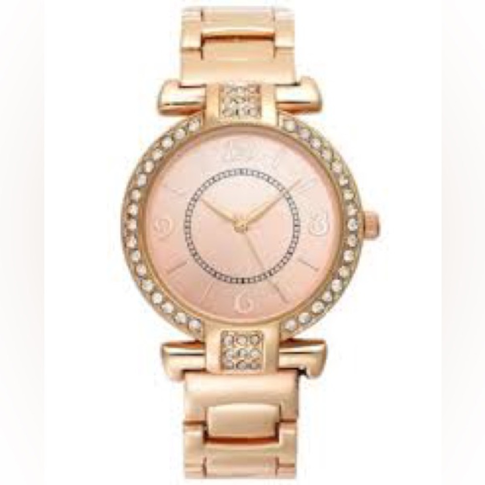 Charter club rose gold watch with crystals